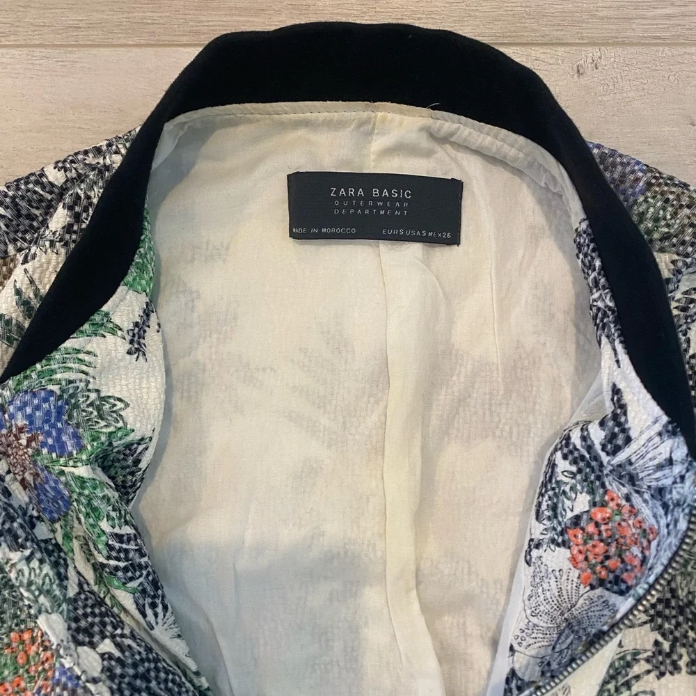 Zara Multicolor Floral Bomber Jacket - Picture 4 of 5